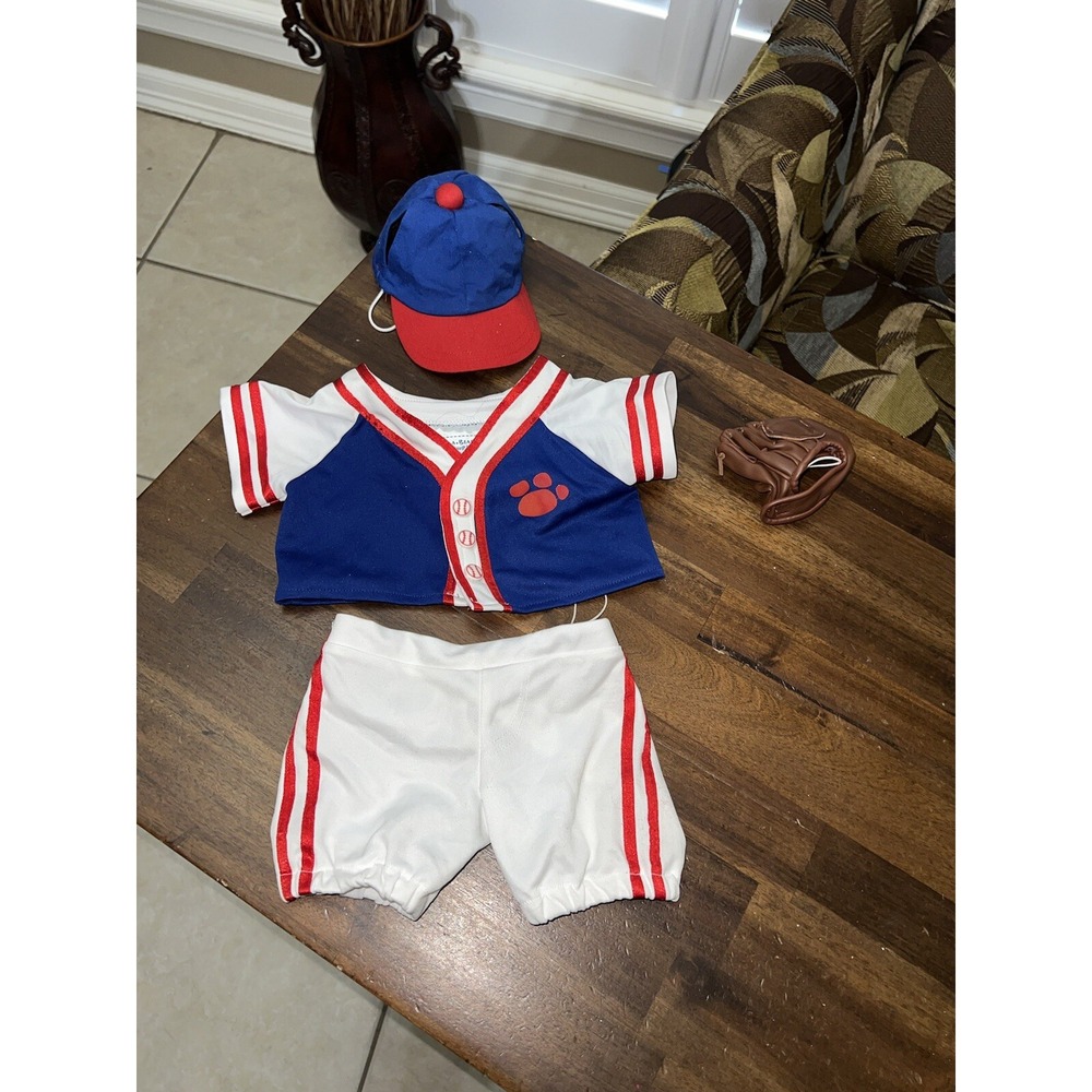 Build A Bear Baseball Uniform Jersy Shorts and Cap Hat Glove